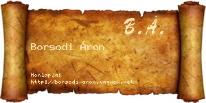 Borsodi Áron névjegykártya